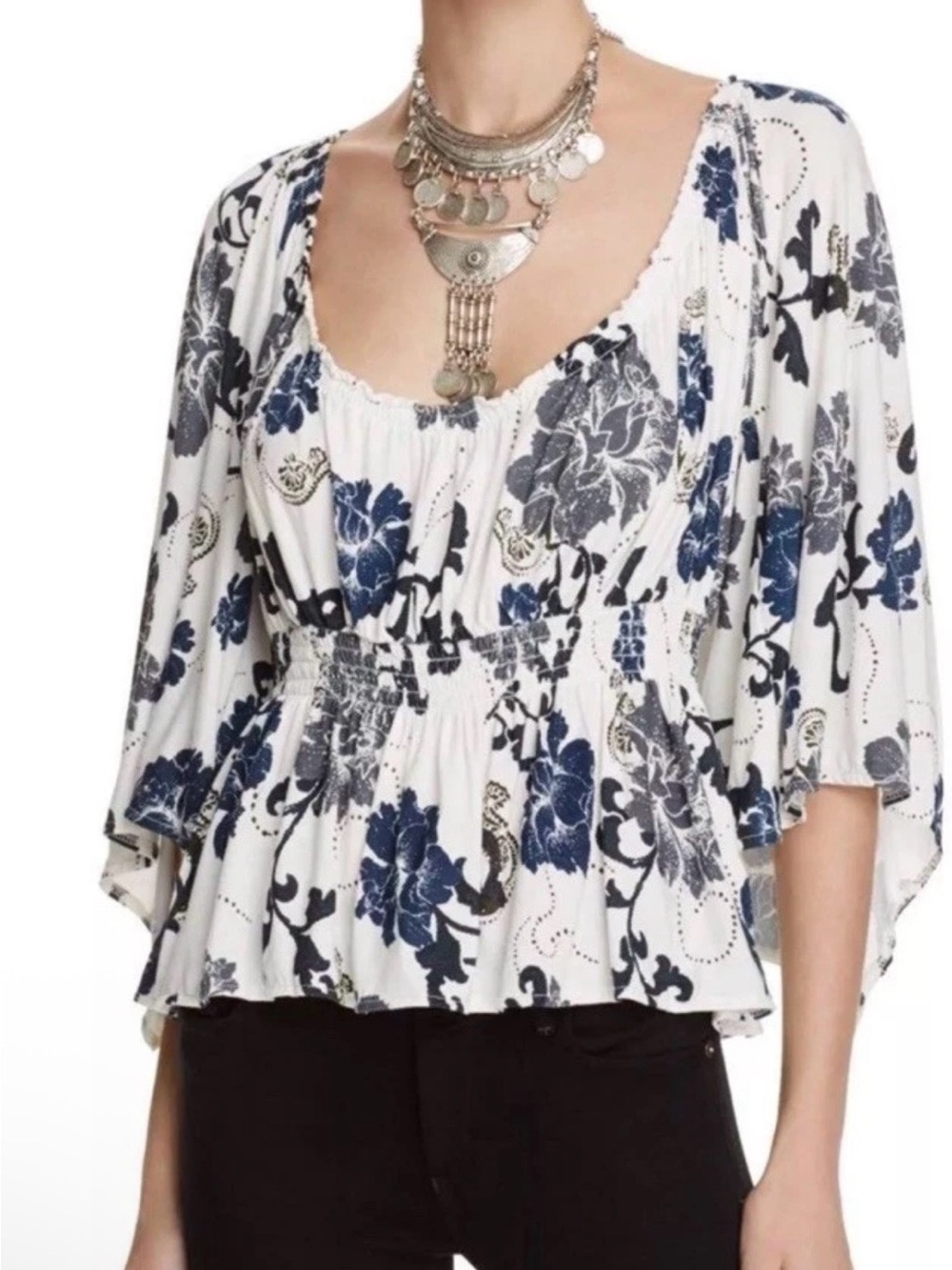 Free People Floral Stretchy Top